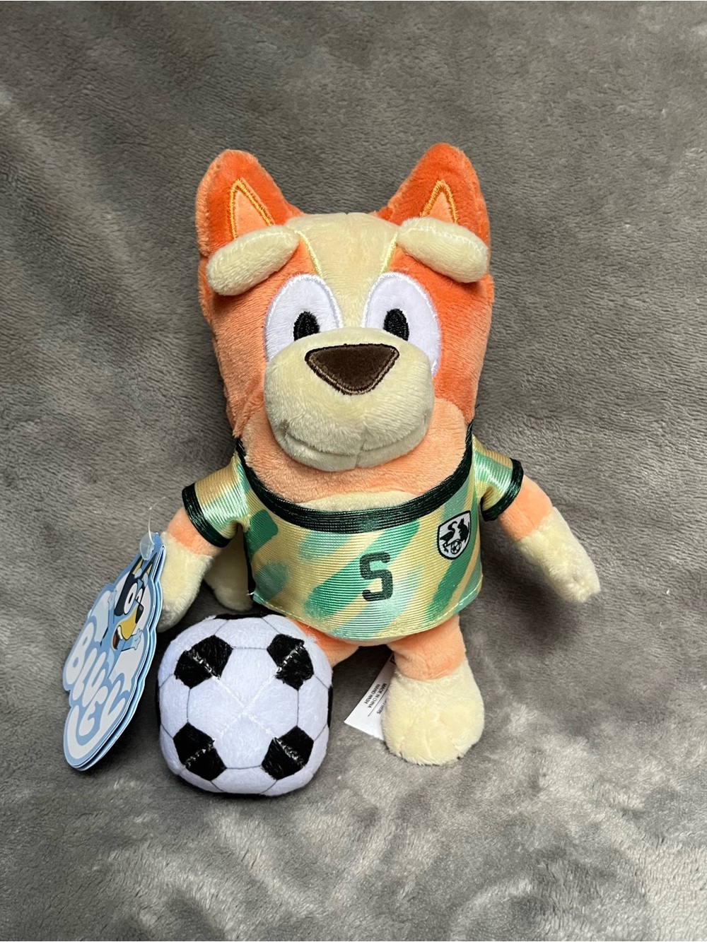 Bluey & Friends SOCCER BINGO Stuffed Plush with Uniform & Ball